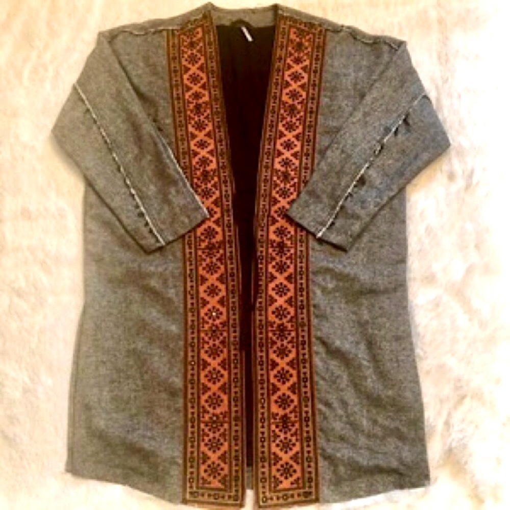 “NEW” & RARE Free People Nomad Embroidered Tweed Duster - Picture 6 of 13